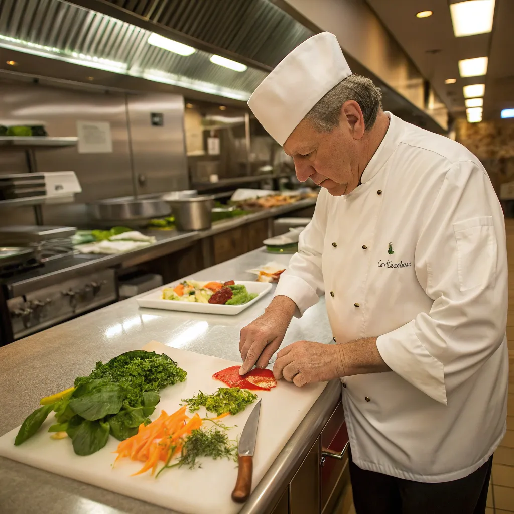 Chef James Patterson preparing a fusion dish in his restaurant